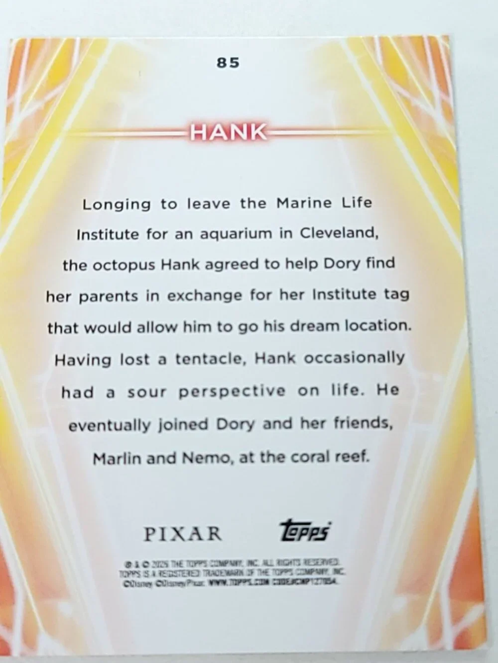 Hank Topps 2026 Disney Neon Gold Holo Parallel Limited 39/50 - Picture 4 of 4